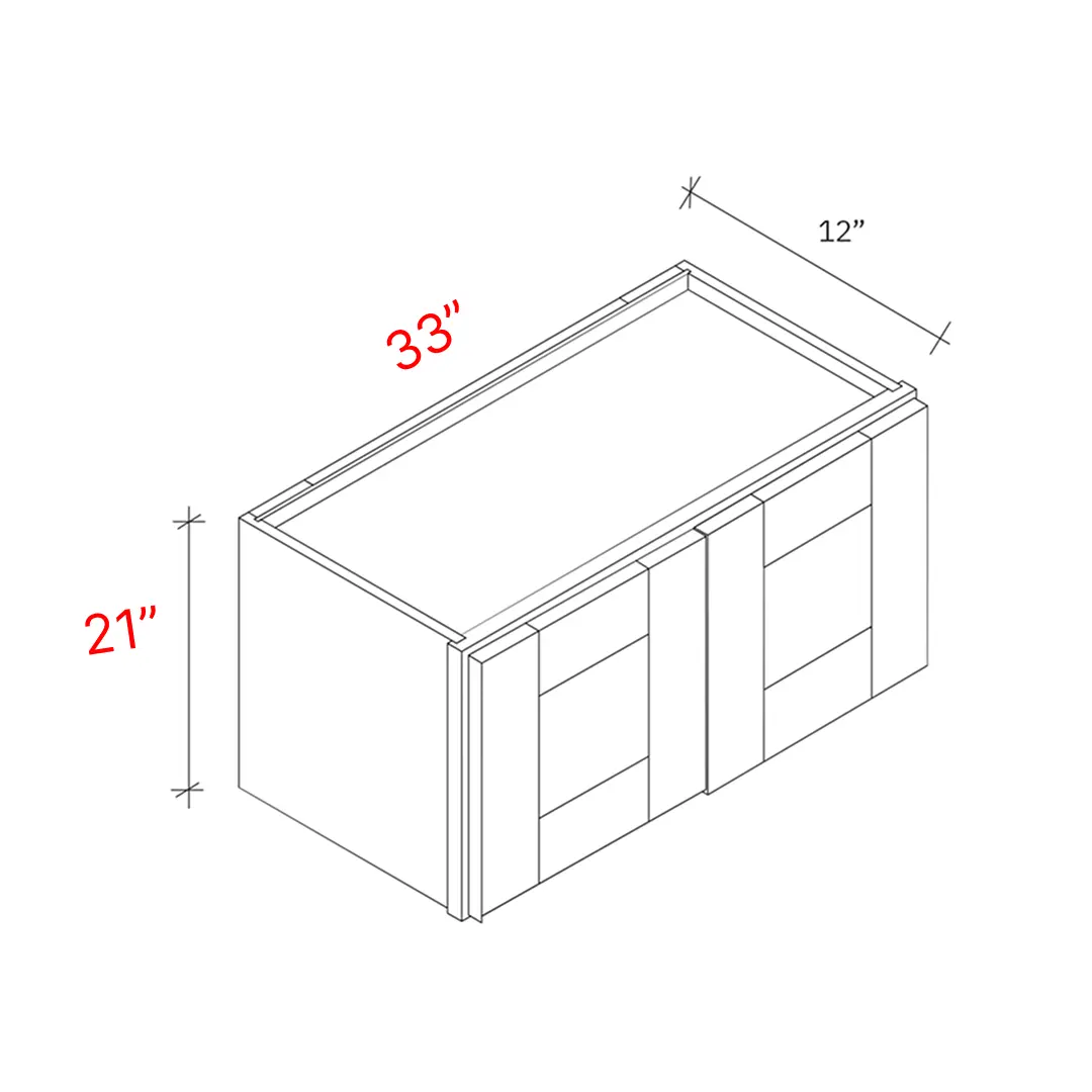 Bevel White 33"w X 21"h Wall Cabinet