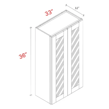 Bevel White 33_w X 36_h Clear Glass Door Wall Cabinet (Matching Interior)