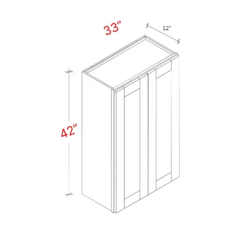 Bevel White 33"w X 42"h Wall Cabinet