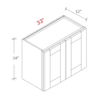Bevel White 33w X 24h Wall Cabinet