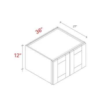 Bevel White 36"w X 12"h X 27"d Wall Cabinet