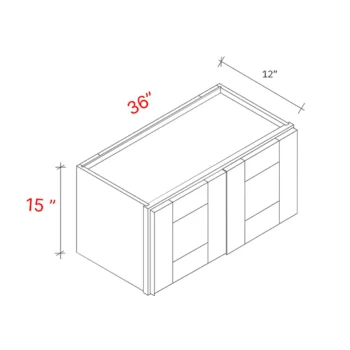 Bevel White 36"w X 15"h Wall Cabinet