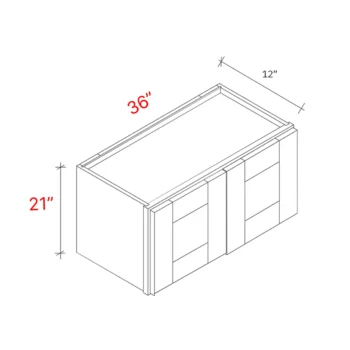 Bevel White 36"w X 21"h Wall Cabinet