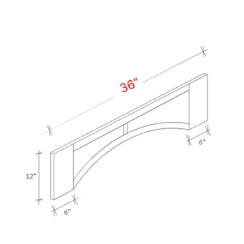 Bevel White 36"w X 5 1/2"h Arch Valance