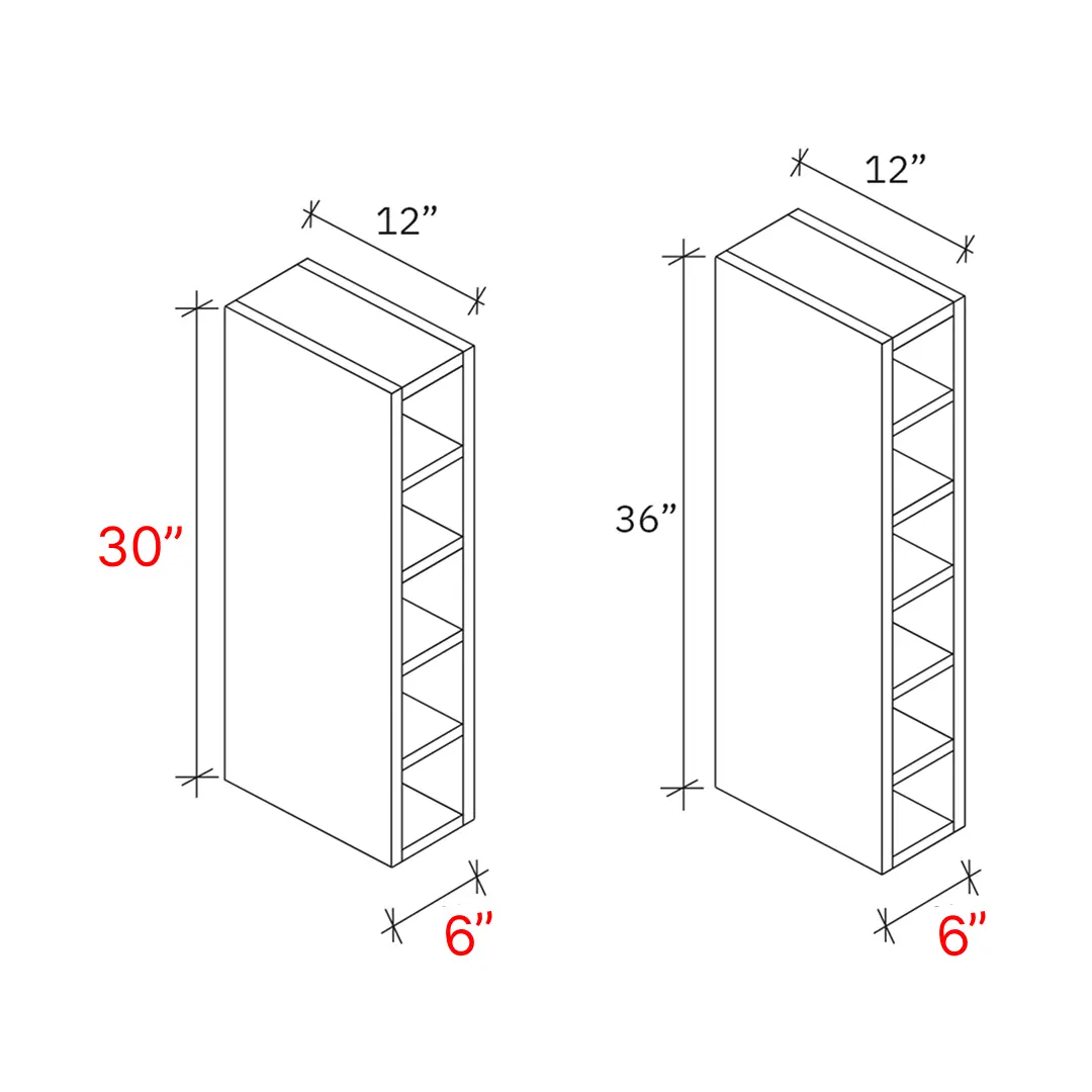 Bevel White 6"w X 30"h X 12"d Wine Cube