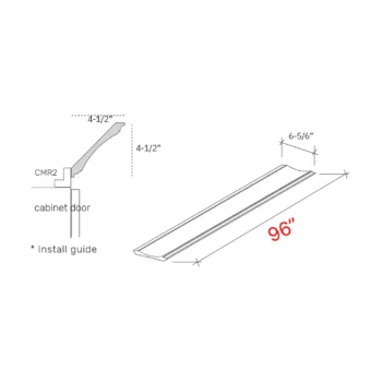 Bevel White 96w Cove Crown Molding - 4 1 2 Finished Height