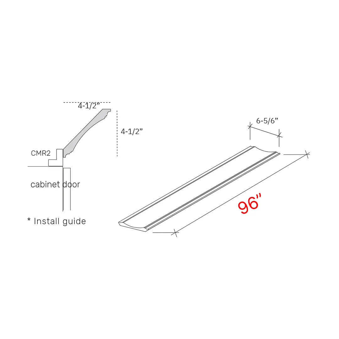 Bevel White 96w Cove Crown Molding - 4 1 2 Finished Height
