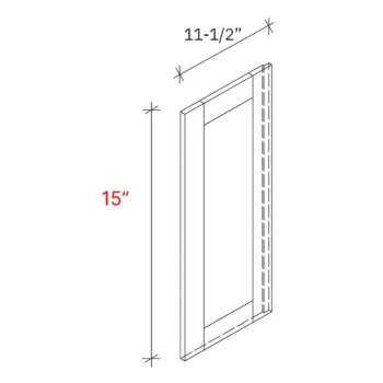 Bevel White Deco Door - 15"h Wall Cabinet