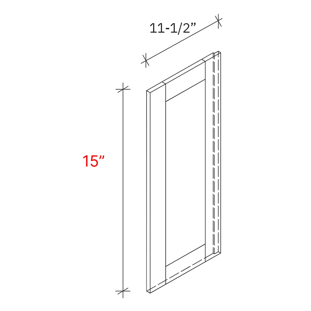 Bevel White Deco Door - 15"h Wall Cabinet