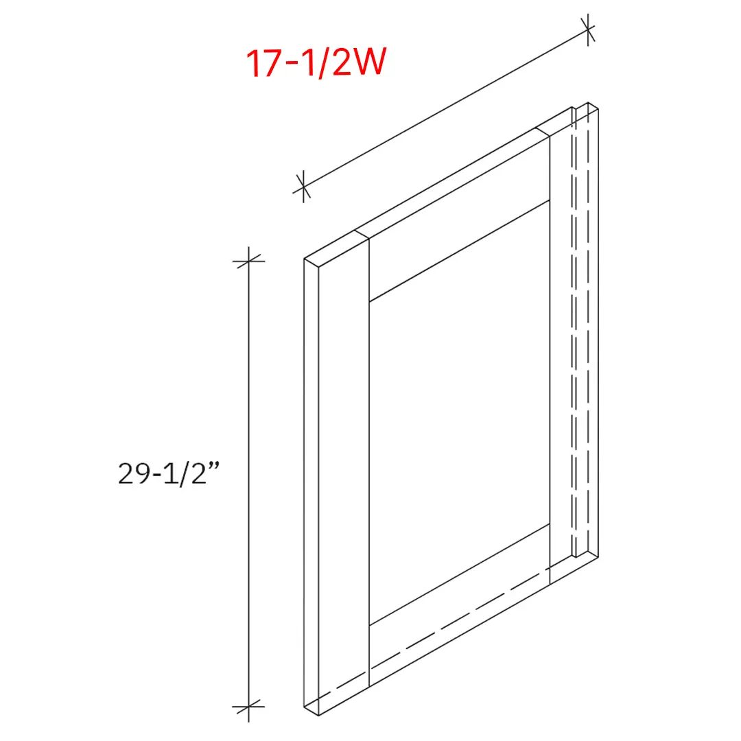 Bevel White Deco Door - 18" Depth Base Cabinet
