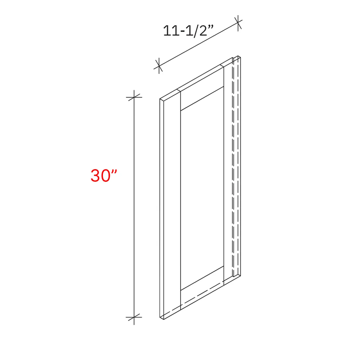 Bevel White Deco Door - 30"h Wall Cabinet