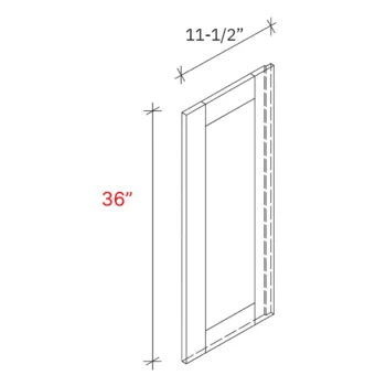 Bevel White Deco Door - 36_h Wall Cabinet
