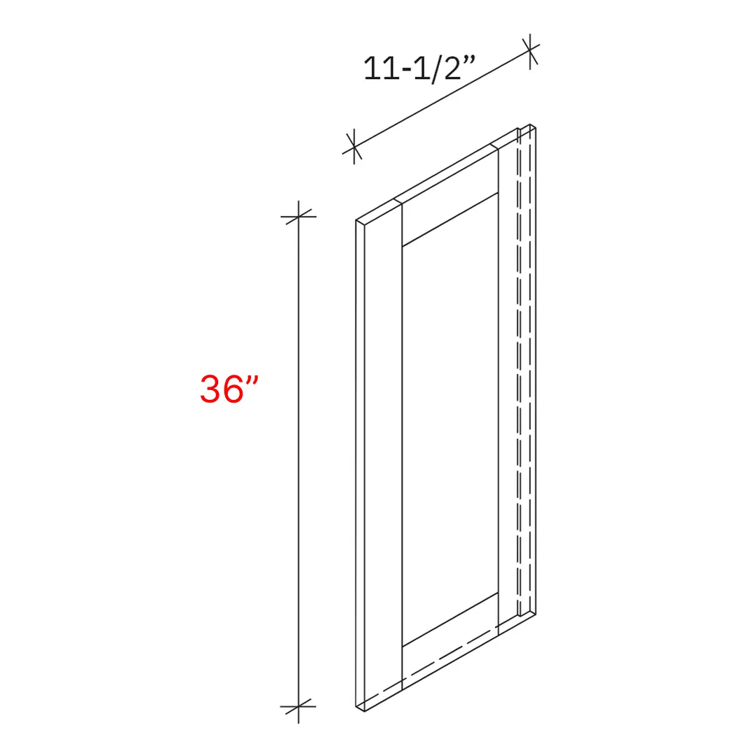Bevel White Deco Door - 36_h Wall Cabinet