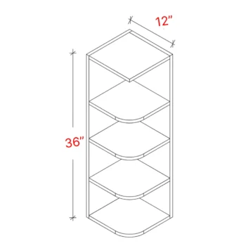 Shaker Driftwood 12_ X 36_ Wall Open End Cabinet
