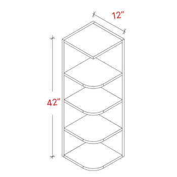 Shaker Driftwood 12_ X 42_ Wall Open End Cabinet