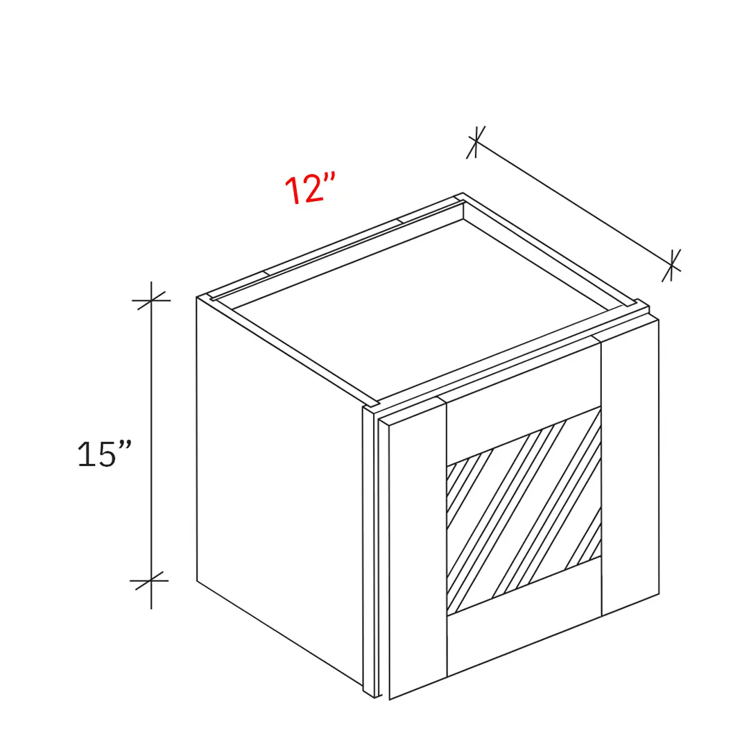 Shaker Driftwood 12_w X 15_h Clear Glass Door Stacker Cabinet (Matching Interior)