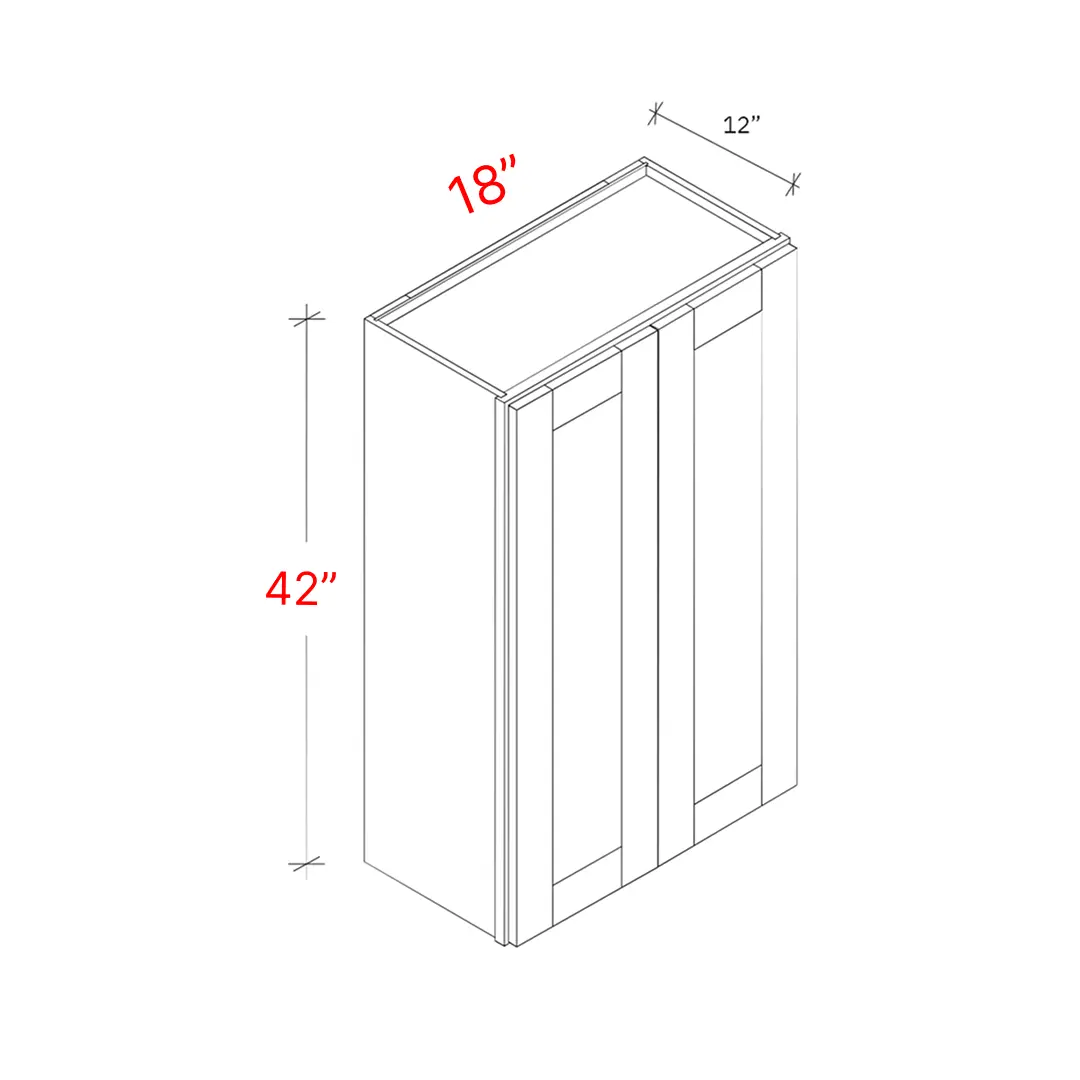 Shaker Driftwood 18_w X 42_h Wall Cabinet