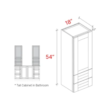 Shaker Driftwood 18_w X 54_h X 15_d Counter Wall Cabinet