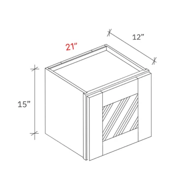 Shaker Driftwood 21_w X 15_h Clear Glass Door Stacker Cabinet (Matching Interior)