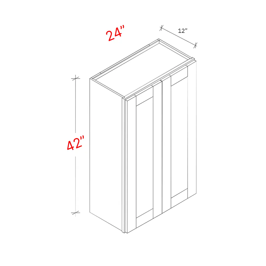 Shaker Driftwood 24_w X 42_h Wall Cabinet