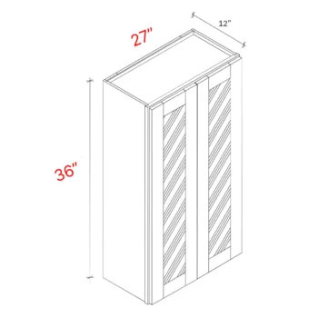 Shaker Driftwood 27_w X 36_h Clear Glass Door Wall Cabinet (Matching Interior)