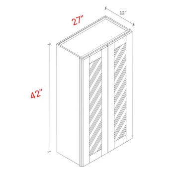 Shaker Driftwood 27_w X 42_h Clear Glass Door Wall Cabinet (Matching Interior)abinet (Matching Interior)
