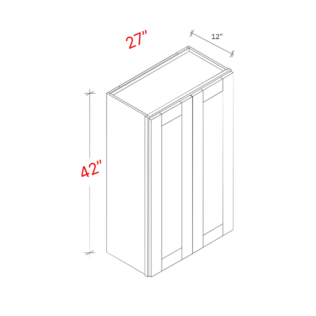 Shaker Driftwood 27_w X 42_h Wall Cabinet