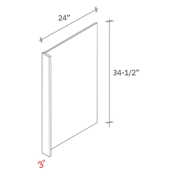 Shaker Driftwood 3 Dishwasher Return Panel - 34 1 2h (No Toe Kick)