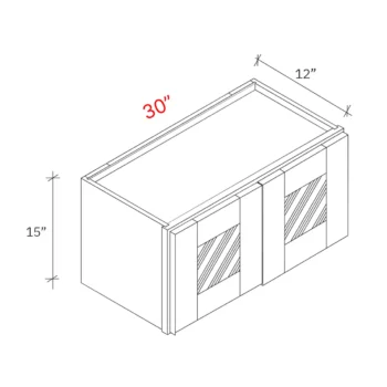 Shaker Driftwood 30_w X 15_h Clear Glass Door Stacker Cabinet (Matching Interior)