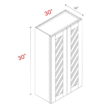 Shaker Driftwood 30_w X 30_h Clear Glass Door Wall Cabinet (Matching Interior)
