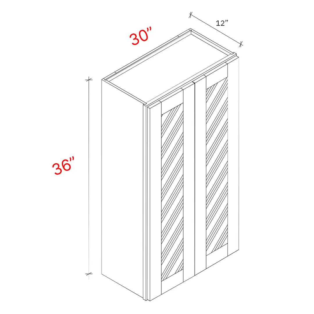 Shaker Driftwood 30"w X 36"h Clear Glass Door Wall Cabinet (Matching Interior)