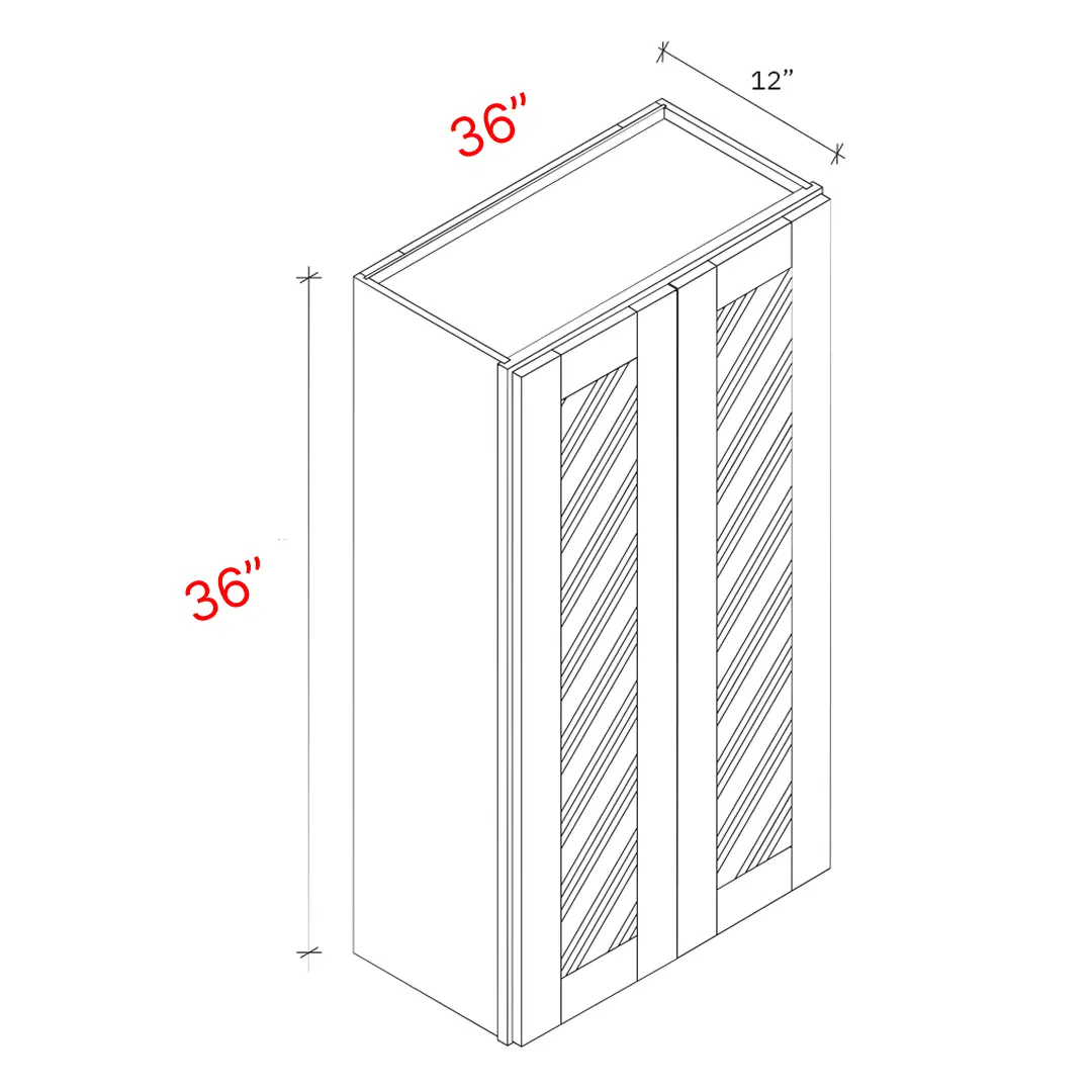 Shaker Driftwood 36"w X 36"h Clear Glass Door Wall Cabinet (Matching Interior)