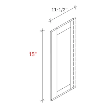 Shaker Driftwood Deco Door - 15_h Wall Cabinet