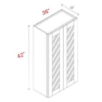 Shaker Natural 36_w X 42_h Clear Glass Door Wall Cabinet (Matching Interior)
