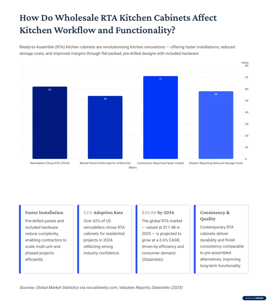 How Do Wholesale RTA Kitchen Cabinets Affect Kitchen Workflow and Functionality? 1 How Do Wholesale RTA Kitchen Cabinets Affect Kitchen Workflow and Functionality?