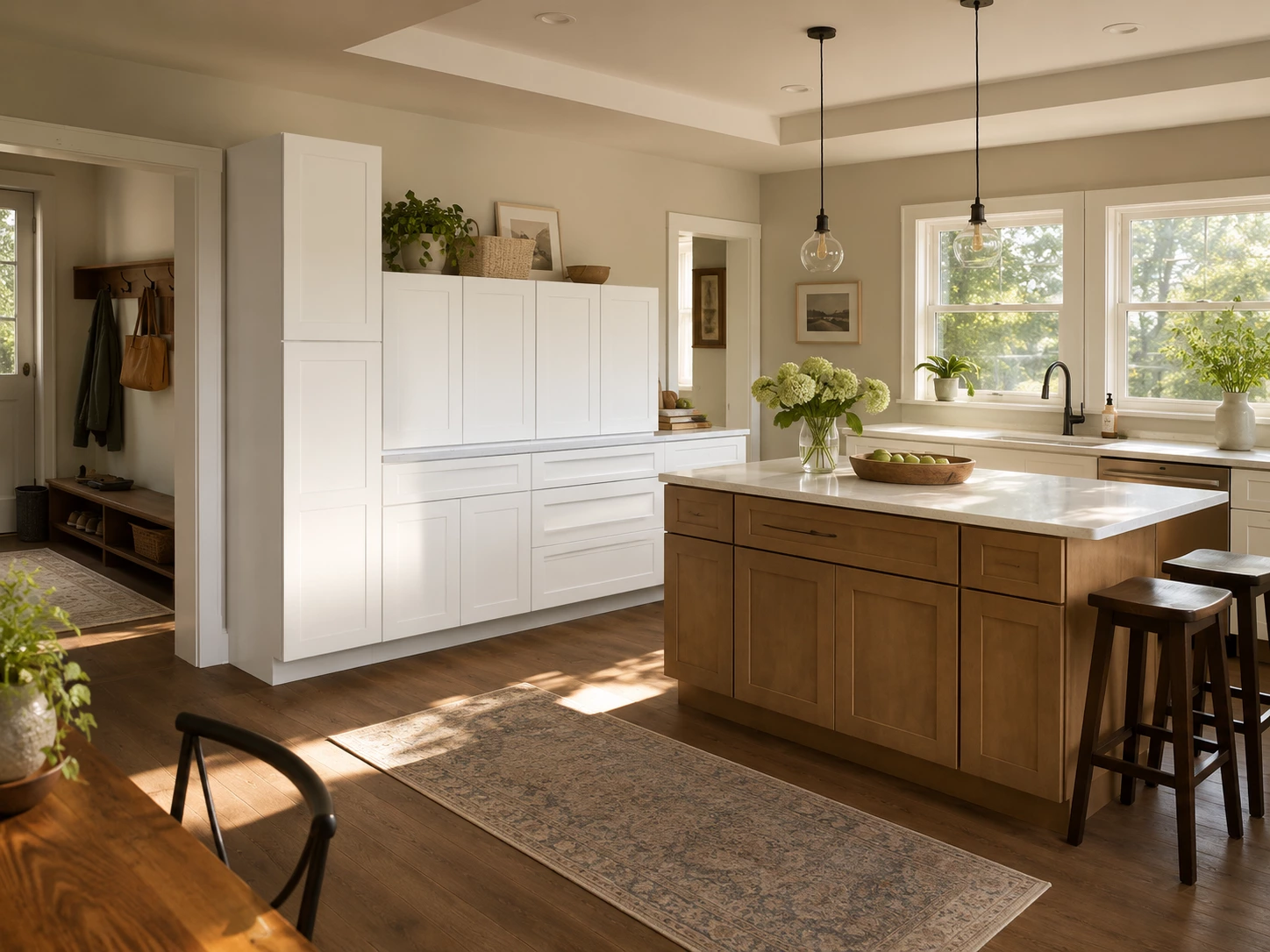 White and brown kitchen cabinet package in Cleveland, Ohio