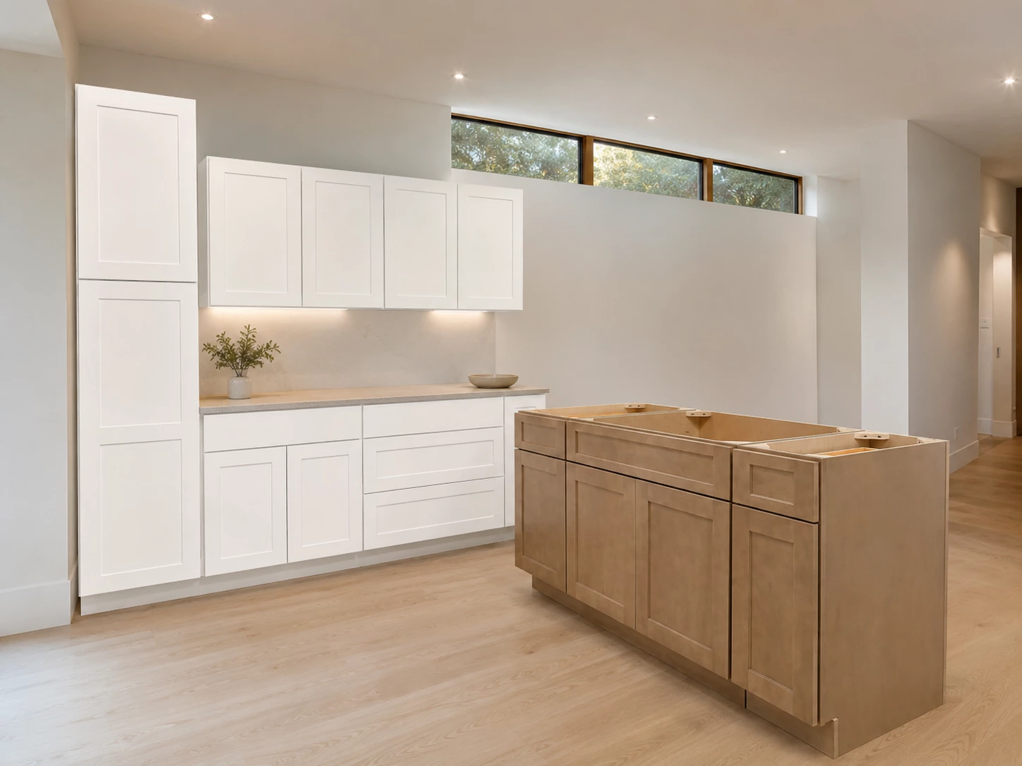 Shaker kitchen cabinets installed in a modern Cleveland home