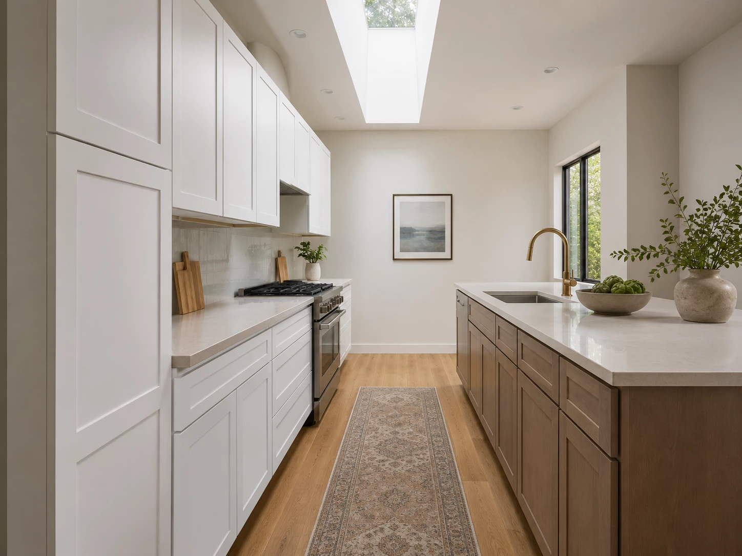 Modern two-tone kitchen cabinet design in Cleveland, Ohio