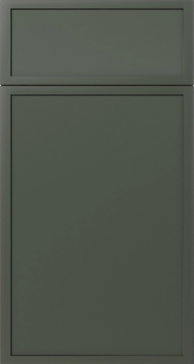 Slim Aston Green kitchen cabinet door sample from our Cleveland Ohio warehouse