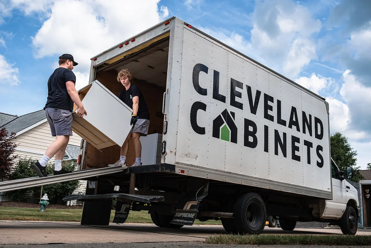 Cleveland cabinets delivery truck serving Brook Park Ohio