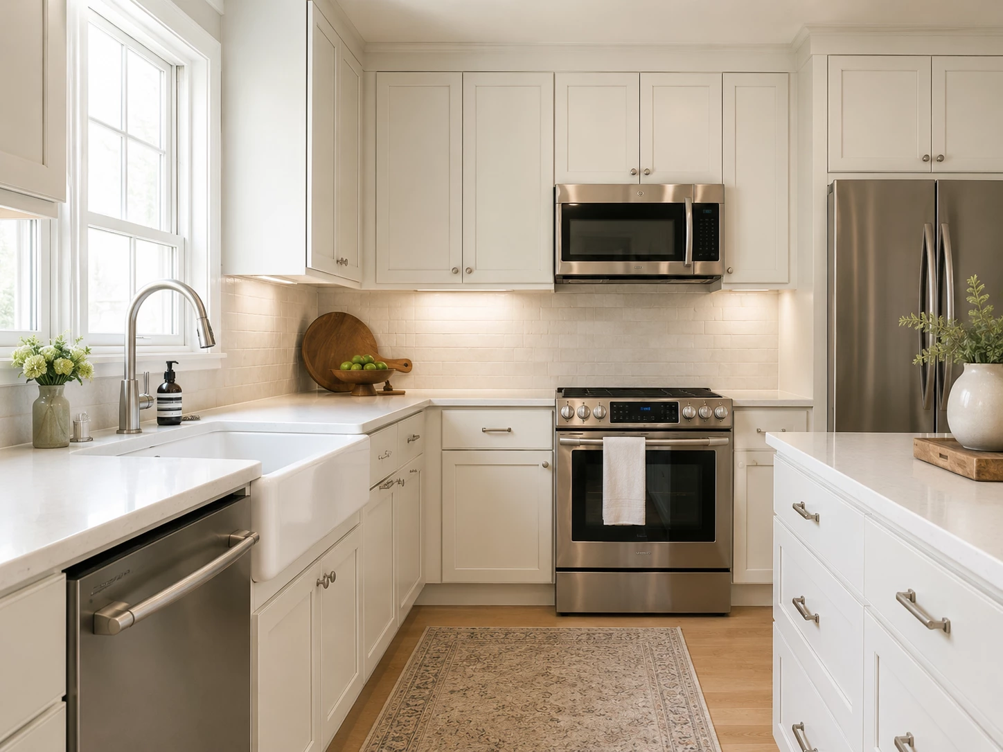Dove kitchen cabinets installed in a Cleveland Ohio kitchen