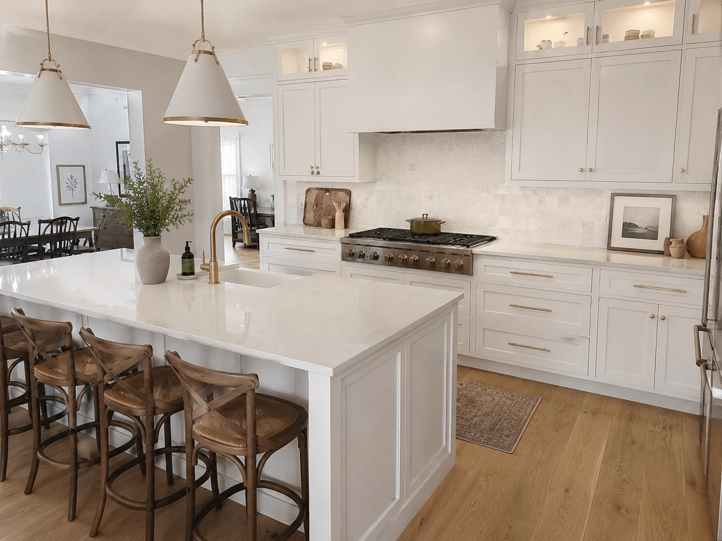 Elegant white cabinetry detail in a Cleveland Ohio kitchen