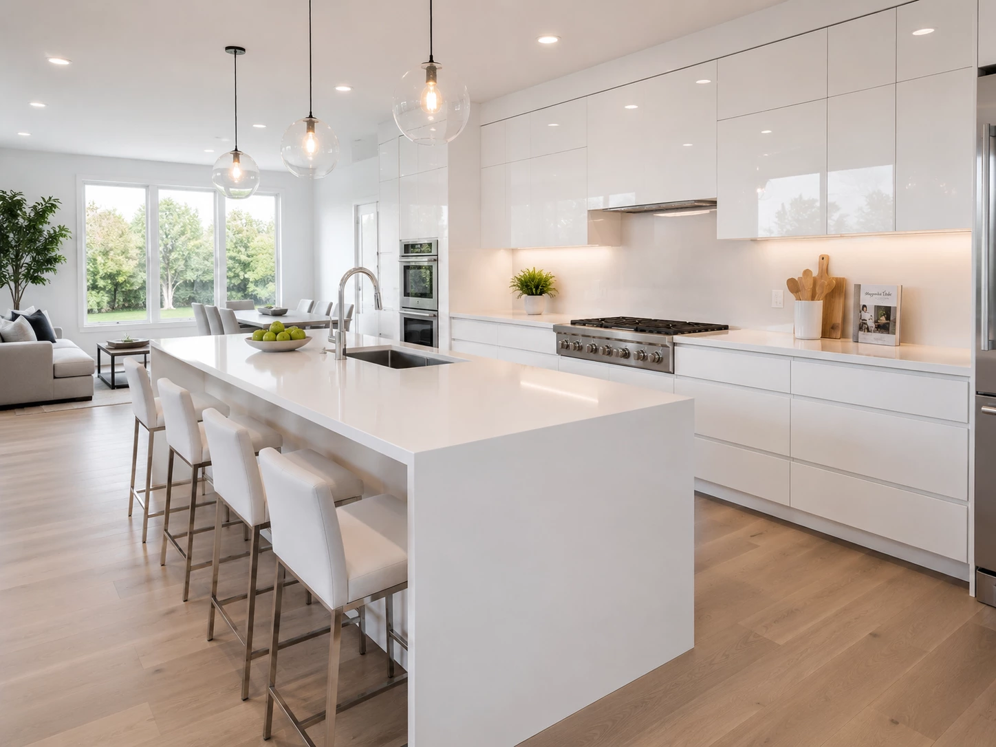 Glossy white RTA kitchen cabinets Cleveland Ohio