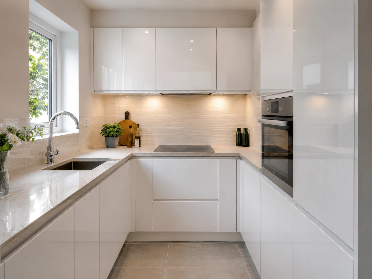 High Gloss White kitchen cabinets Cleveland Ohio