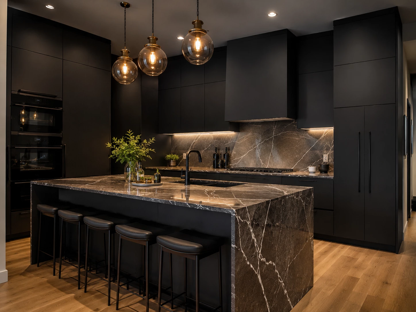 Modern black RTA kitchen cabinets in a Cleveland Ohio kitchen