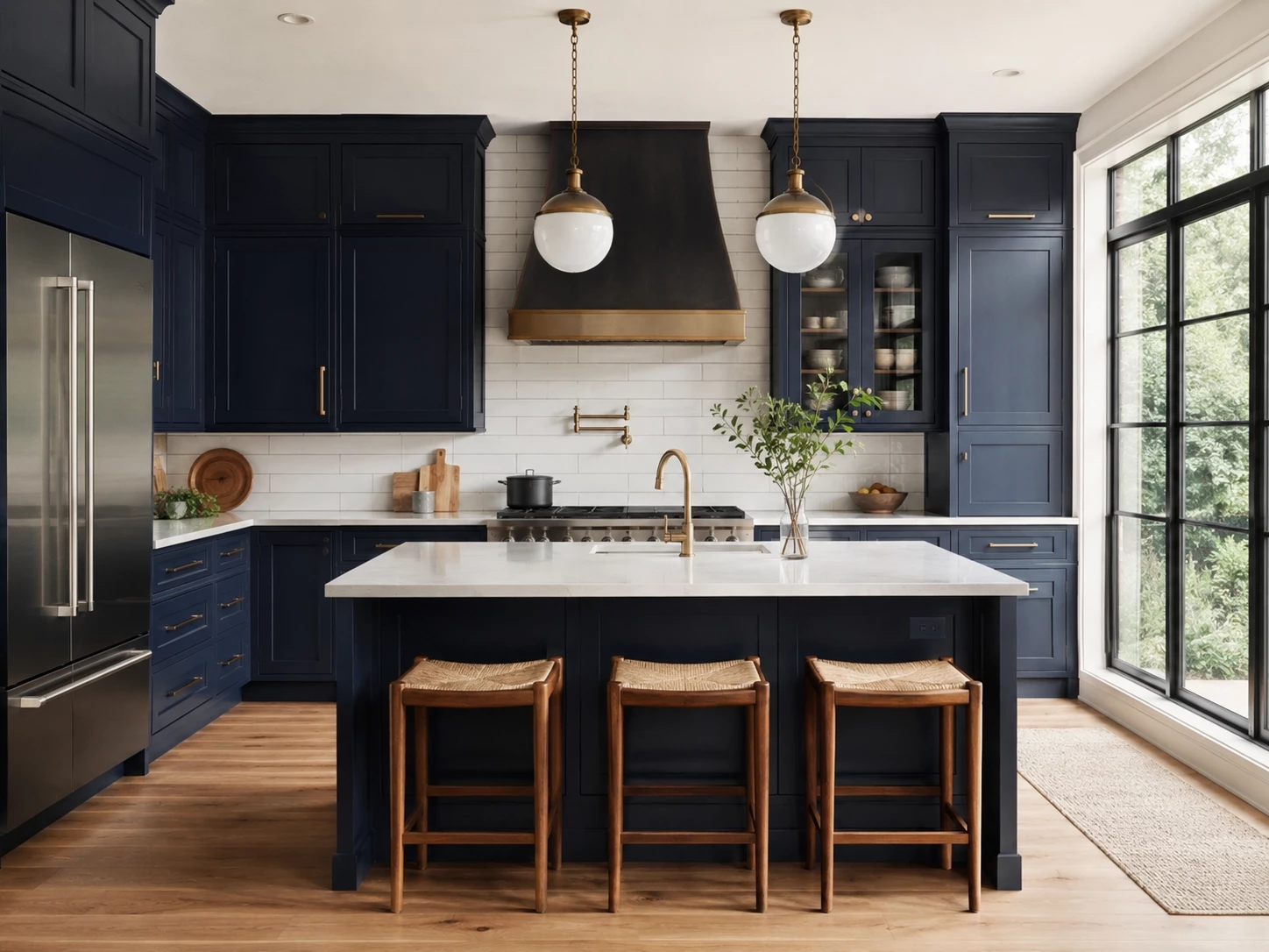 Modern blue RTA Naval kitchen cabinets Cleveland Ohio