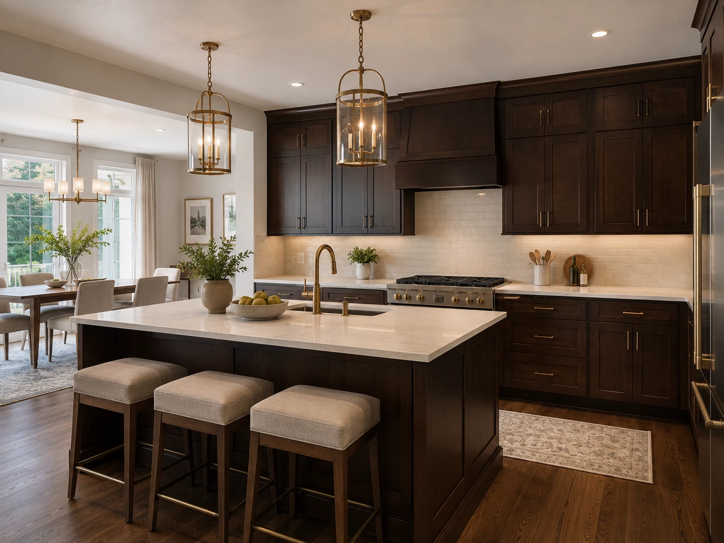 Rich wood Shaker cabinetry detail Cleveland Ohio