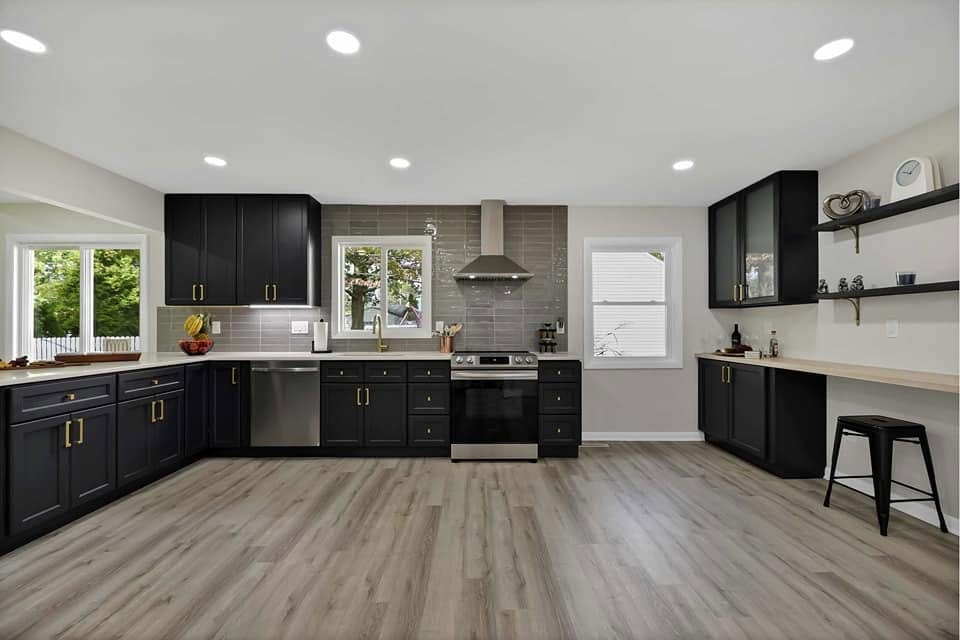 Charcoal grey kitchen cabinets Maple Heights Ohio