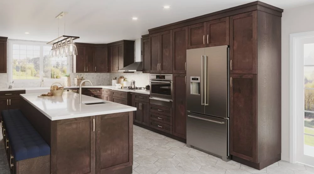 Rustic Hickory kitchen island cabinets Cleveland Ohio