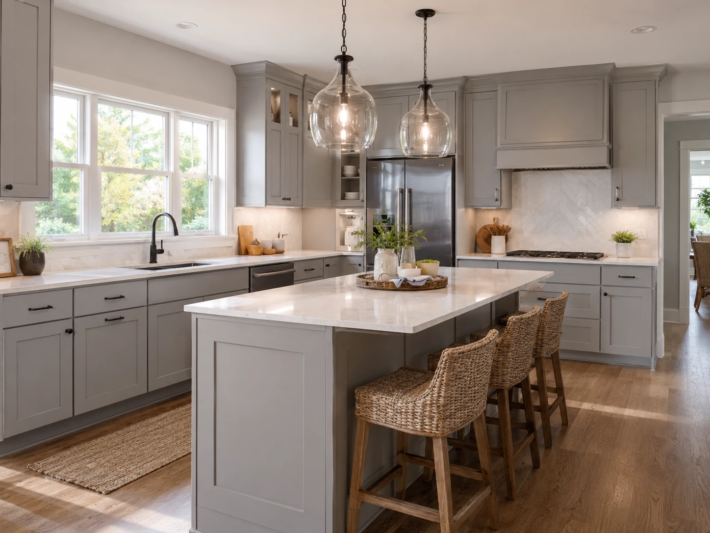 Shaker Gray kitchen cabinets installed in a Cleveland Ohio kitchen